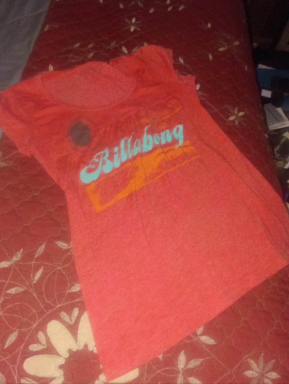 Billabong Coral Pink Logo Short Sleeve Tee